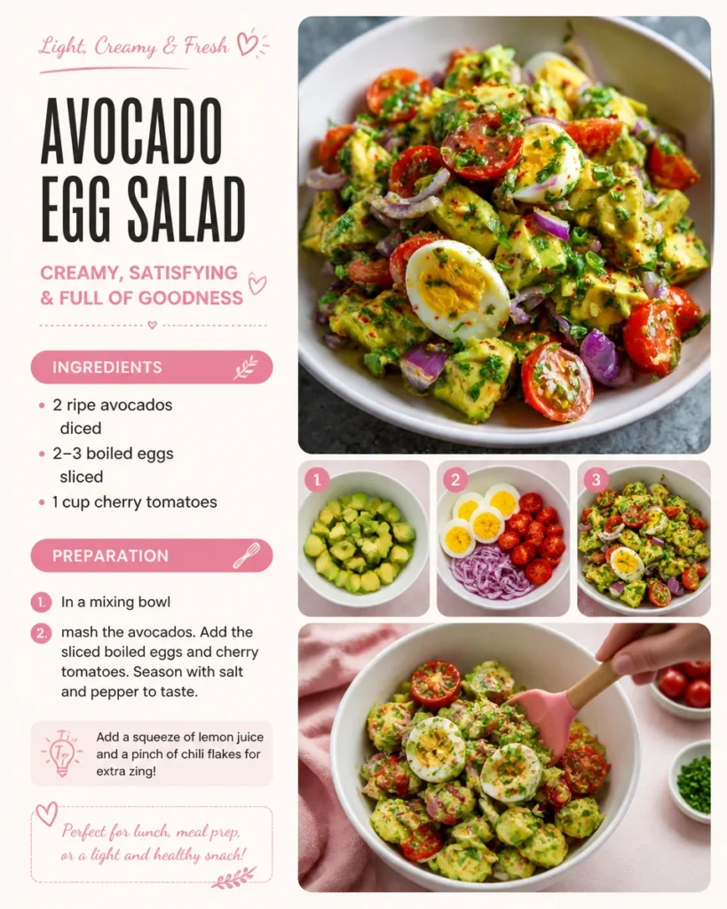 Delicious Avocado Egg Salad served in a bowl