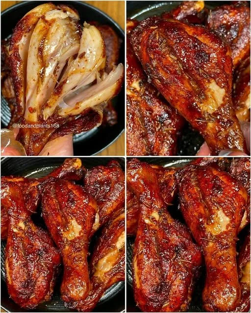 Delicious baked chicken served with herbs and vegetables
