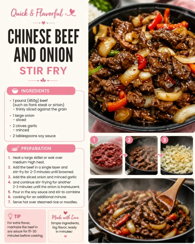 Delicious Chinese beef and onion stir-fry served in a bowl