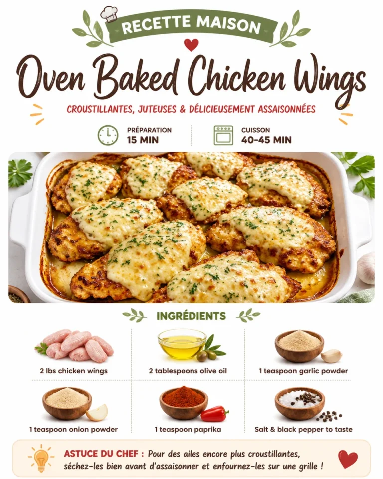 Crispy golden oven-baked chicken wings served on a plate