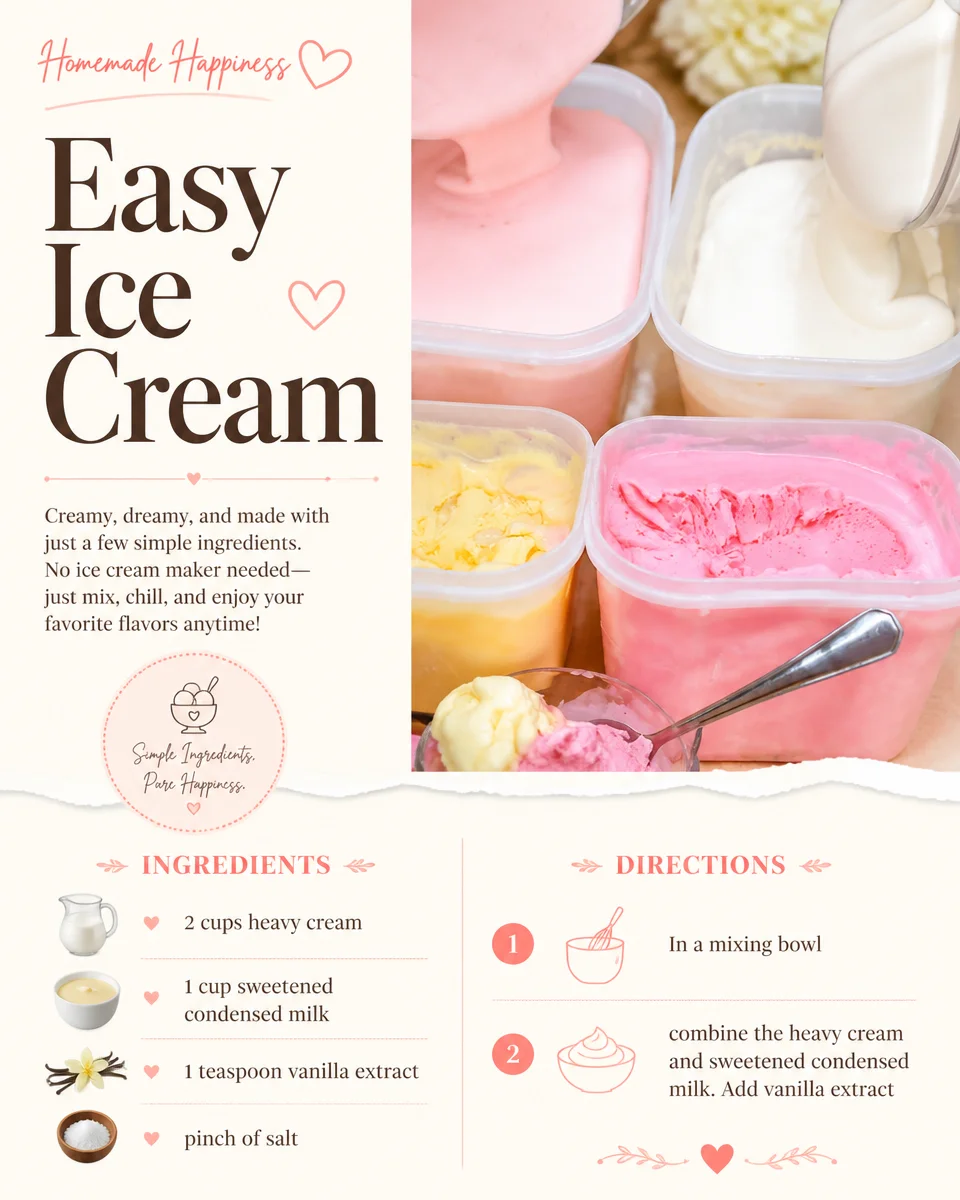 Delicious homemade easy ice cream in a bowl with toppings