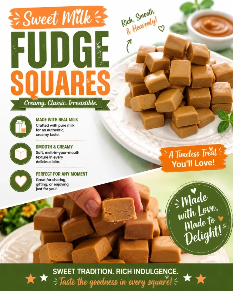 Delicious Milk Fudge Squares on a plate, ready to be enjoyed.