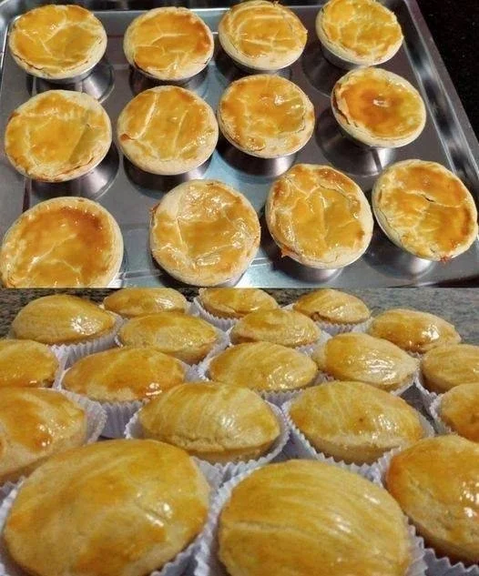 Mini pie made with 2-ingredient dough, showcasing a flaky crust and delicious filling.