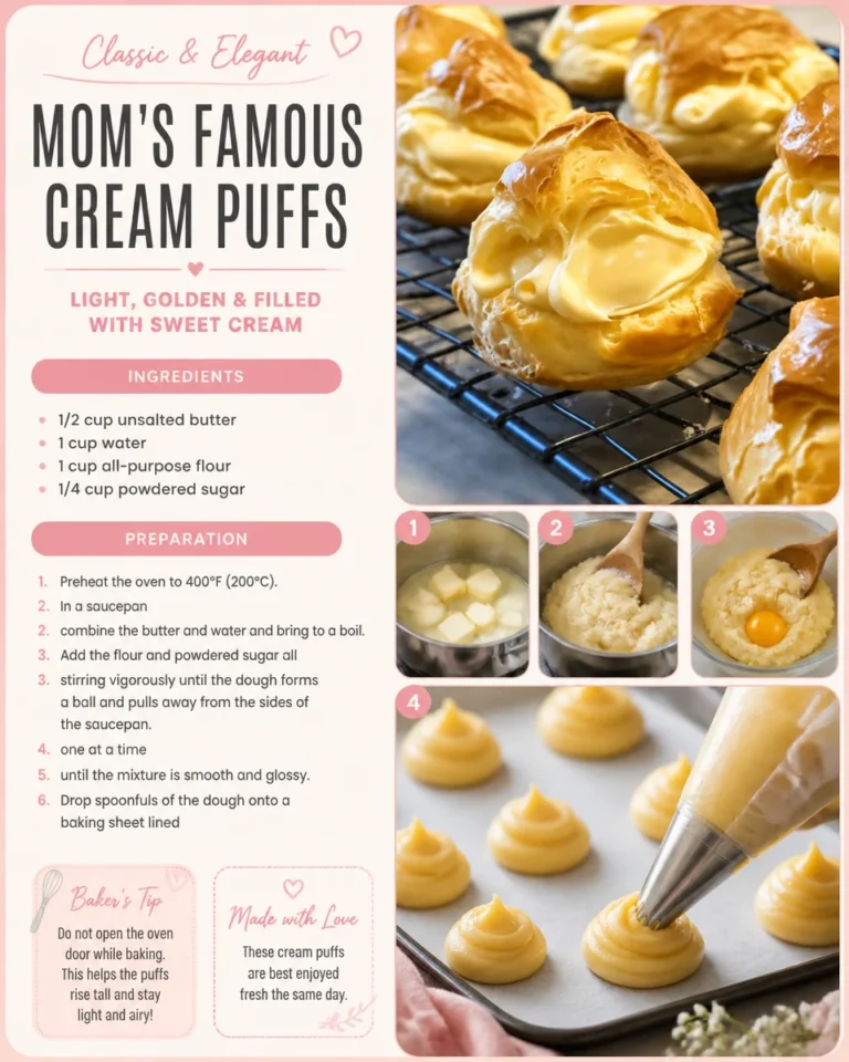 Delicious homemade cream puffs with creamy filling and light pastry