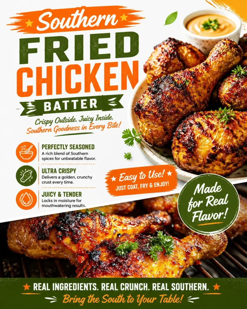 Crispy Southern-style fried chicken with a golden batter
