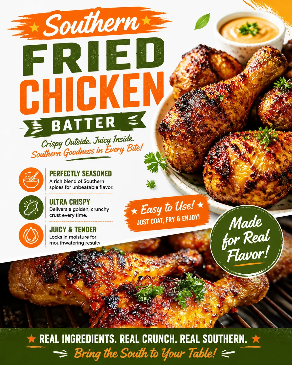 Crispy Southern-style fried chicken with a golden batter