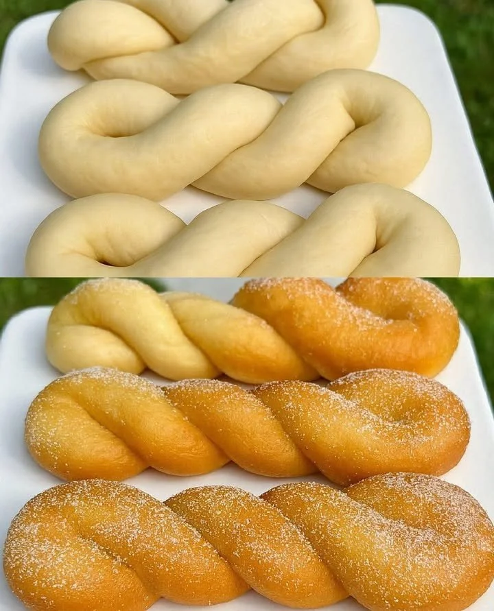 Freshly made Twisted Doughnuts with various flavors and toppings on display