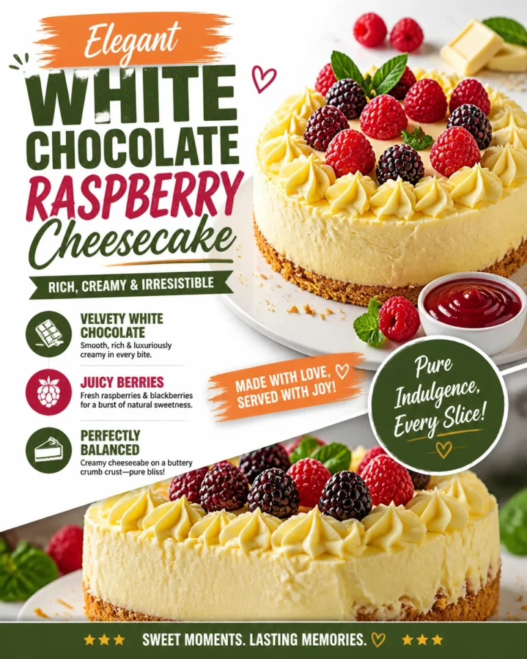 Delicious slice of white chocolate raspberry cheesecake topped with fresh raspberries.